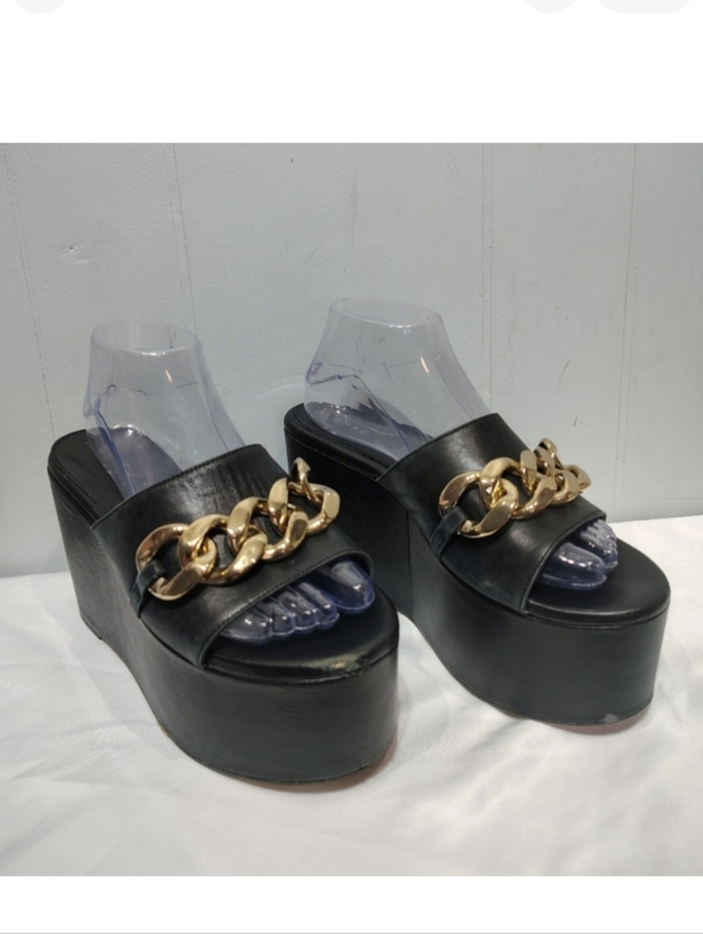 ALOHAS Chunk Chain Platform‎ Sandals Size 8 Black Revolve